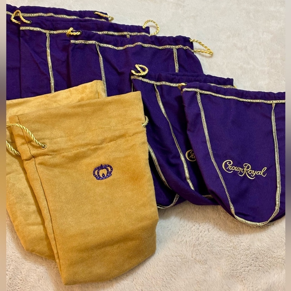 Crown Royal Purple and Gold Velvet Bags
